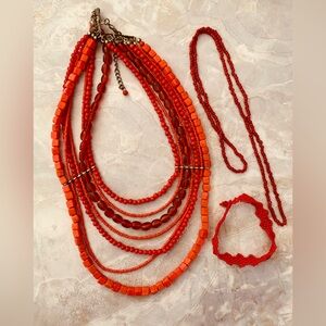 🔥#29 Red Beaded Jewelry Set